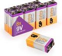 GP Extra Alkaline batterijen 9V 6LR61 - 8 stuks