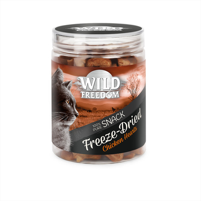 Probeerprijs! Wild Freedom Droogvoer + Natvoer - Freeze-Dried Snack Kippenharten 45 g - kattenbrokken