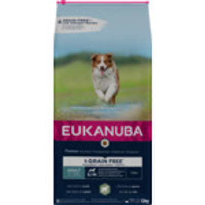 Eukanuba Hondenvoer Graanvrij Lam Adult Small - Medium 12 kg - hondenbrokken