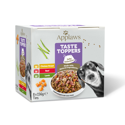 Applaws Taste Toppers smaakmix in gelei 8 x 156 g - natvoer honden