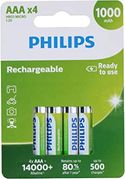 Philips oplaadbare AAA batterijen (HR03) - 4 stuks