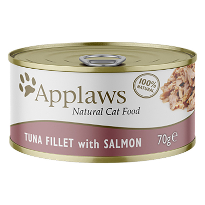 Applaws in Bouillon 6 x 70 g Kattenvoer - Tonijnfilet & Zalm - natvoer katten