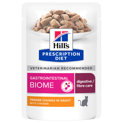 Hill's Prescription Diet Gastrointestinal Biome met Kip Kattenvoer - Dubbelpak: 24 x 85 g - natvoer katten