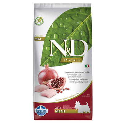 Dubbelpak: 2 x 7 kg N&D Grain Free Mini Chicken & Pomegranate - hondenbrokken