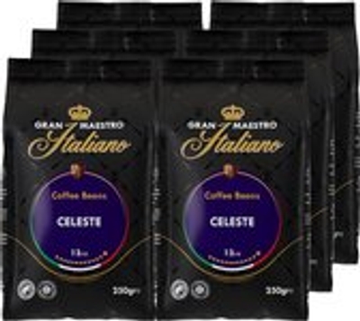 Gran Maestro Italiano - Celeste - Koffiebonen - Bonen voor Espresso en Lungo - Arabica - 250 gr