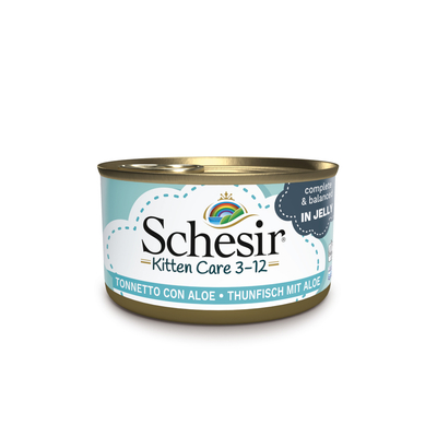 Schesir In Gelei Kattenvoer 6 x 85 g - Tonijn met Aloë Kitten - natvoer katten