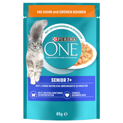 Purina ONE Kattenvoer 26 x 85 g - Senior 7+ Kip / sperziebonen (26 x 85 g) - natvoer katten