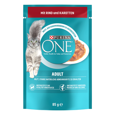 Purina ONE Kattenvoer 26 x 85 g  - Rund  & Wortel Adult (26 x 85 g) - natvoer katten