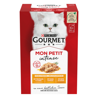 Gourmet Mon Petit  Kattenvoer 6 x 50 g - met Eend, Kip en Kalkoen - natvoer katten