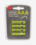 HEMA oplaadbare AAA batterijen 950mAh plus - 4 stuks