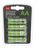 HEMA oplaadbare AA batterijen 2450mAh plus - 4 stuks