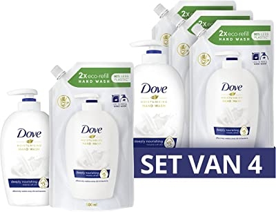 Dove Deeply Nourishing Vloeibare Handzeep Pakket, voor zachte en soepele handen na het wassen - 3 x 500 ml + 250 ml