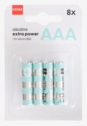 HEMA AAA alkaline extra power batterijen - 8 stuks