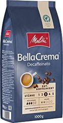 Melitta BellaCrema Decaffeinato hele koffiebonen, cafeïneerd, 1 kg, ongemalen, koffiebonen voor volautomatische koffiebonen, cafeïnevrij, mild roosteren, geroosterd in Duitsland, dikte 3