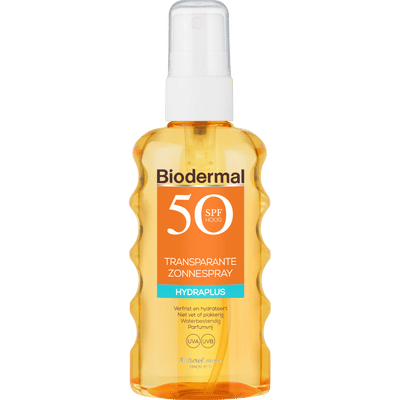 Biodermal Hydraplus transparante zonnebrand zonnespray - SPF 50 - 175 ml