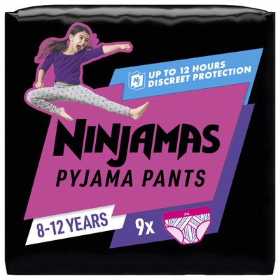 Pampers Ninjamas Pyjama Pants meisjes 8-12 jaar - 9 stuks