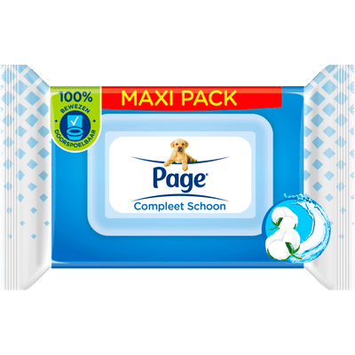 Page Compleet Schoon vochtig toiletpapier - 74 doekjes