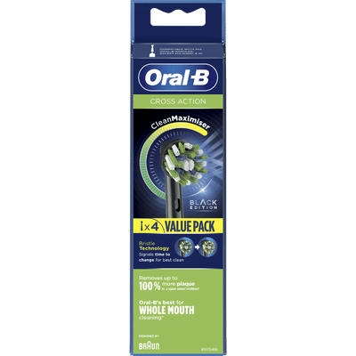 Oral-B CrossAction Black  opzetborstels - 4 stuks