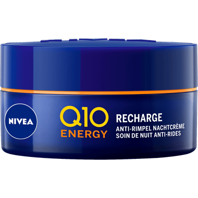 NIVEA Q10 Energy Recharge Versteviginde Nachtcrème - Hydraterende Anti-Rimpel Crème - Alle huidtypes - met Vitamine C en E - 50 ml