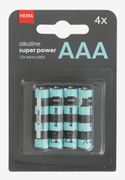 HEMA AAA alkaline super power batterijen - 4 stuks