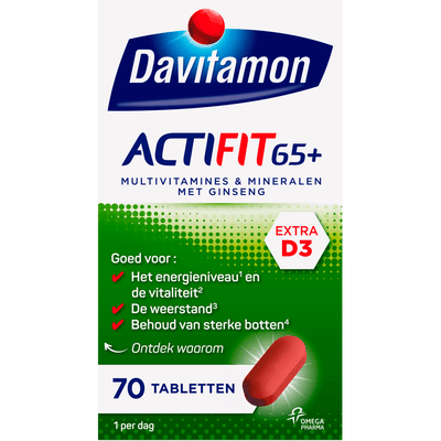 Davitamon Actifit 65+ Multivitamine  met extra D3 - 70 Stuks