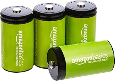 Amazon Basics D cel Oplaadbare batterijen 10000 mAh Ni-MH, verpakking van 4 stuks