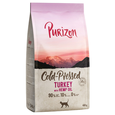 Purizon Coldpressed Kalkoen met Hennepolie Kattenvoer - 400 g - kattenbrokken