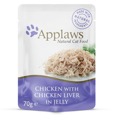 Applaws Maaltijdzakjes in Gelei 16 x 70 g Kattenvoer - Kip met Lever - natvoer katten