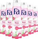 Fa - Sweet Rose - Deodorant Spray - Anti-Transparant Spray - 6 x 150 ml