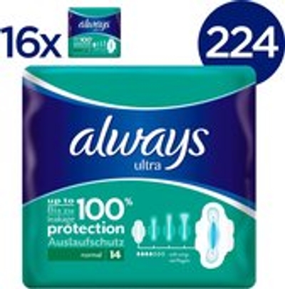 Always Ultra Normal Maandverband met Vleugels 224 Stuks