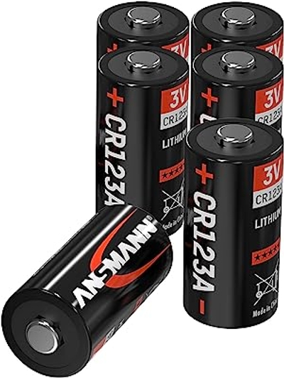 ANSMANN CR123A lithiumbatterij, 3 V, 6 stuks, ideaal voor garagedeuropener, alarmsysteem, miniradio, draadloze ontspanner voor camera, meetinstrumenten, bel