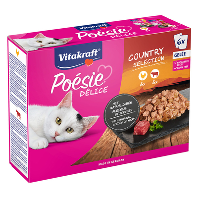 Vitakraft Poésie DéliSauce Gemengd Pakket 6 x 85 g  - Country Selectie - natvoer katten