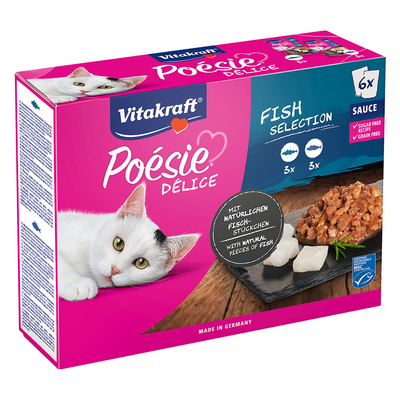 Vitakraft Poésie Multipack Deli Sauce Vis Pouch 6x85 g - Kattenvoer - Koolvis&Kabeljauw