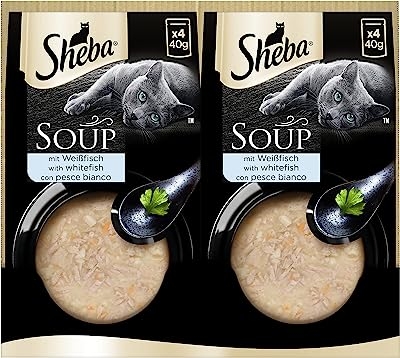 Sheba Multipack Soep - katten natvoer in sachets - witte vis - 40 x 40g - natvoer katten