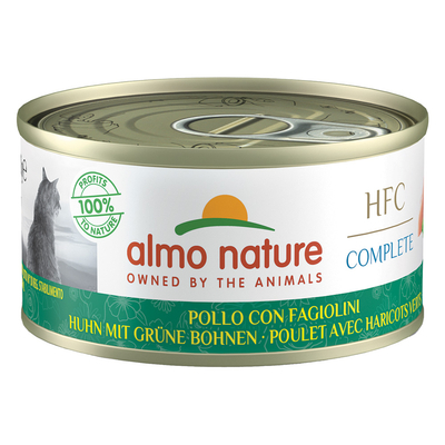 24x 70g Almo Nature HFC Complete katten natvoer kip met sperziebonen Kattenvoer nat - natvoer katten