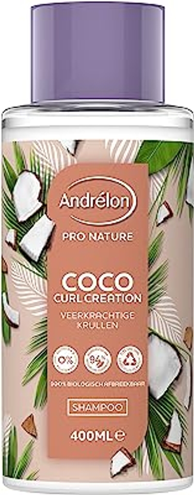Andrélon Pro Nature Coco Curl Creation Shampoo, voor veerkrachtige, natuurlijke krullen - 400 ml