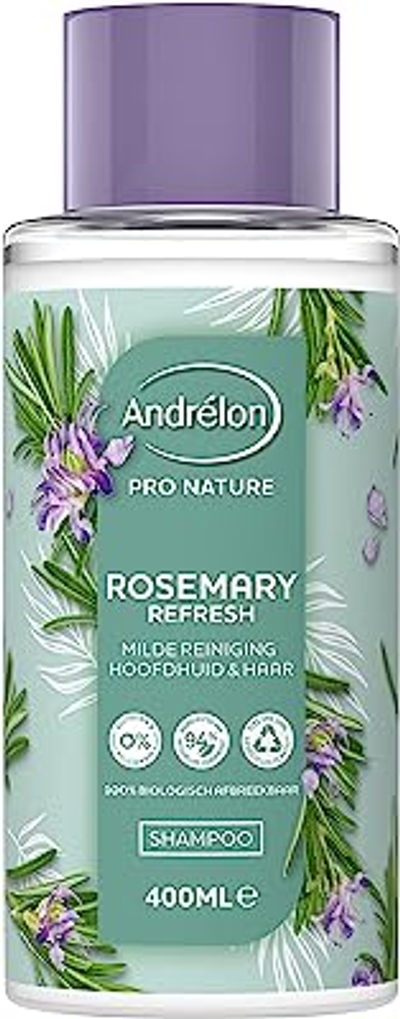 Andrélon Pro Nature Rosemary Refresh Shampoo, voor milde reiniging van hoofdhuid en haar - 400 ml