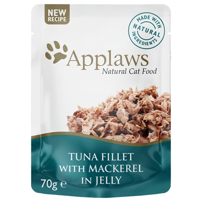 Applaws Maaltijdzakjes in Gelei Kattenvoer 16 x 70 g - Tonijn met Makreel - natvoer katten