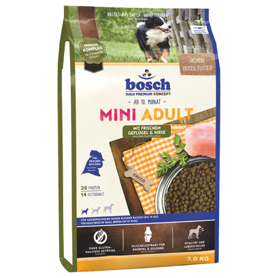 Dubbelpak: bosch  - Mini Adult Gevogelte & Gierst (2 x 3 kg) - hondenbrokken