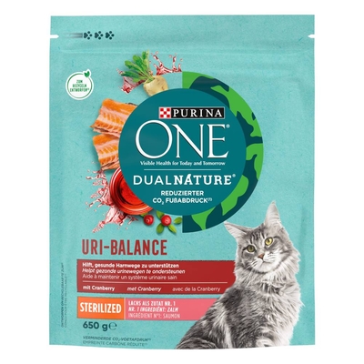 Purina One Dual Nature Sterilized met Zalm en Cranberry's Kattenvoer - Voordeelpakket: 4 x 650 g - kattenbrokken