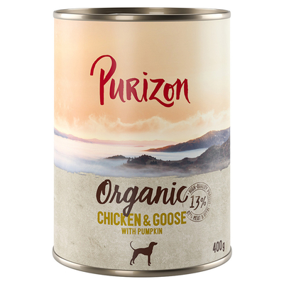 Voordeelpakket: Purizon Organic 24 x 400 g - Kip en gans met pompoen - natvoer honden