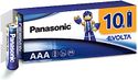 Panasonic AAA-batterijen EVOLTA, verpakking van 10 alkalinebatterijen, AAA Micro LR03, plasticvrije verpakking, 100% recyclebaar, 1,5 V, premium batterij voor speelgoed, robots en zaklampen