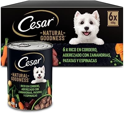 Cesar Natural Goodness, met lam, wortelen, aardappelen en spinazie, 6 x 400 gr - natvoer honden