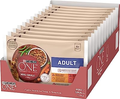 Purina ONE Mini met kip en rund, 48 x 85 gram - natvoer honden