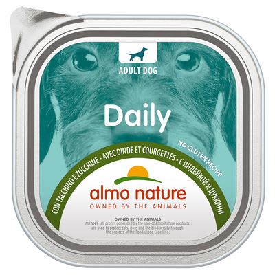 Voordeelverpakking: 18x300g Almo Nature Daily met kalkoen en courgette nat hondenvoer - natvoer honden