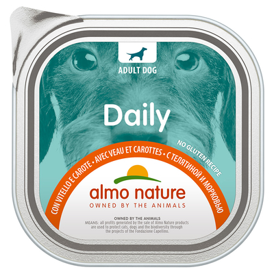 Voordeelverpakking: 18x300g Almo Nature Daily met kalfsvlees en wortels nat hondenvoer - natvoer honden