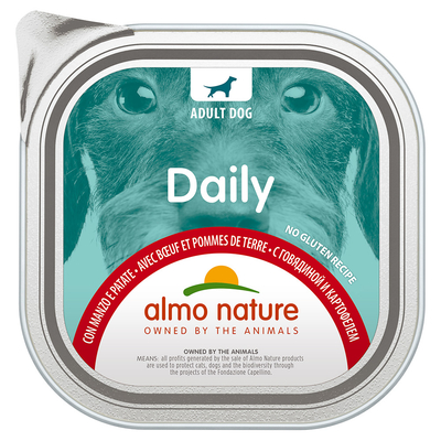9x300g Almo Nature Daily met Rundvlees en Aardappelen Hondenvoer Nat - natvoer honden