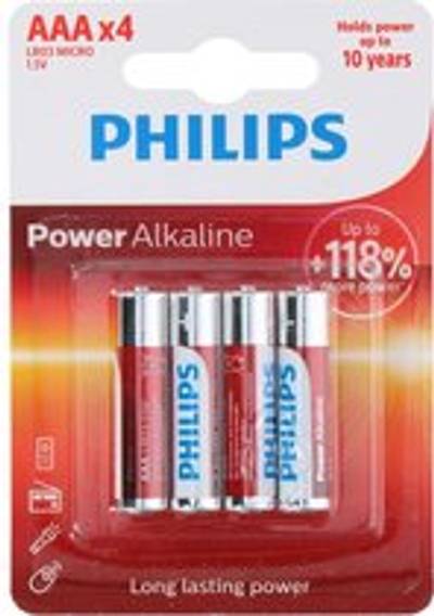 Philips AAA batterijen - Power Alkaline - 4 stuks - alkaline