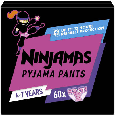 Pampers Ninjamas Pyjama Pants meisjes 4-7 jaar - 60 stuks