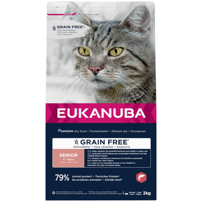 2kg Senior Graanvrij Rijk aan Zalm Eukanuba Kattenvoer - kattenbrokken